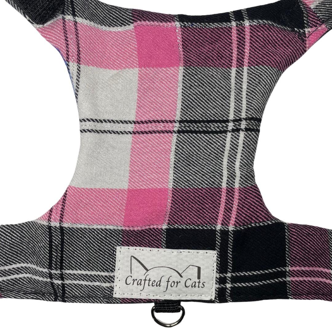 Pink Plaid Cat Harness