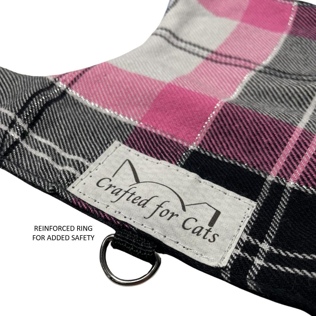 Pink Plaid Cat Harness