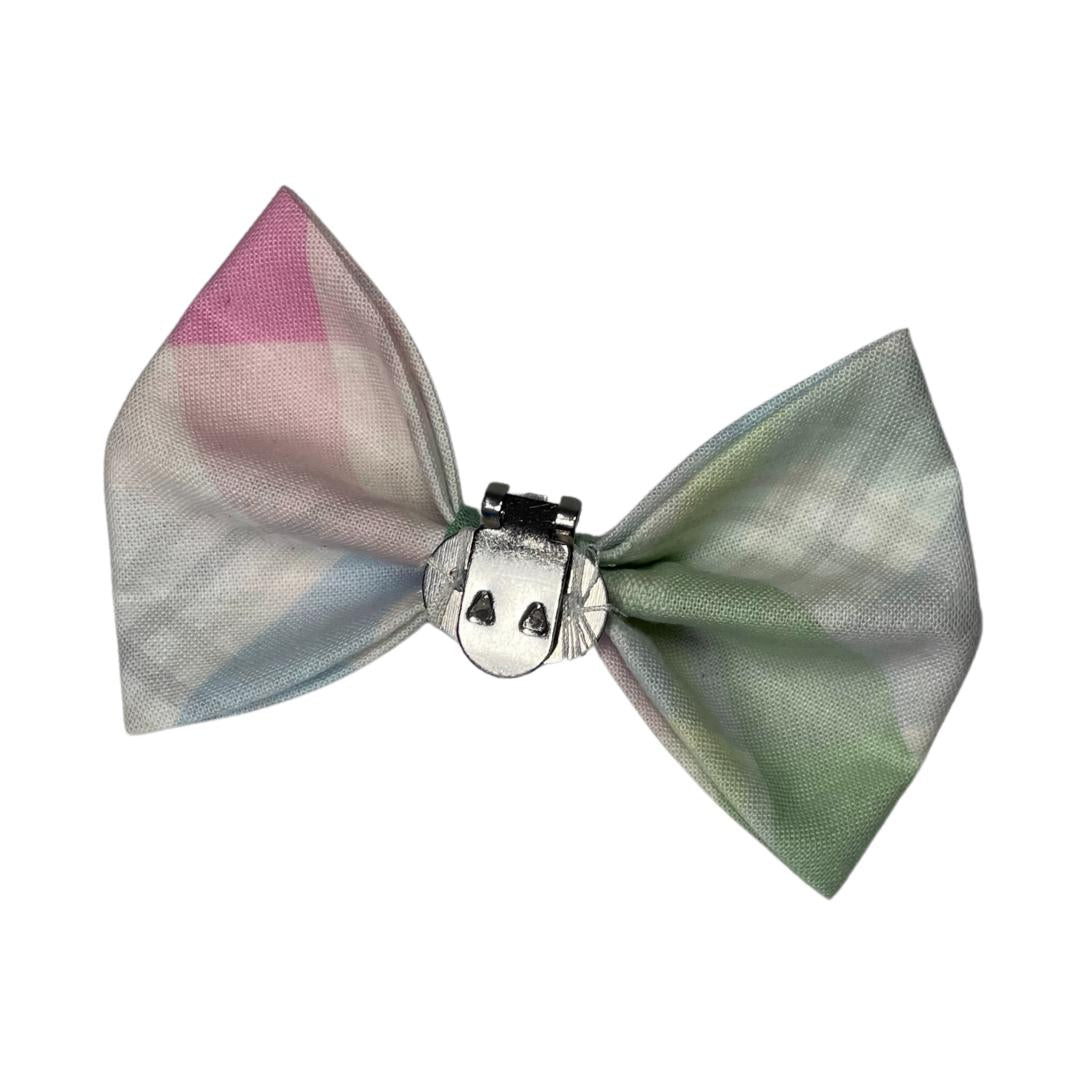 Easter Plaid Clip On Cat Bow