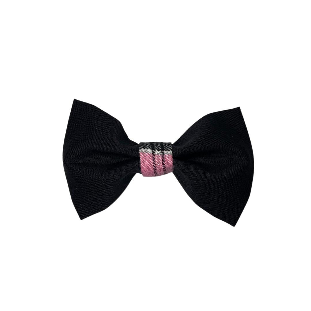 Pink Plaid Clip On Cat Bow