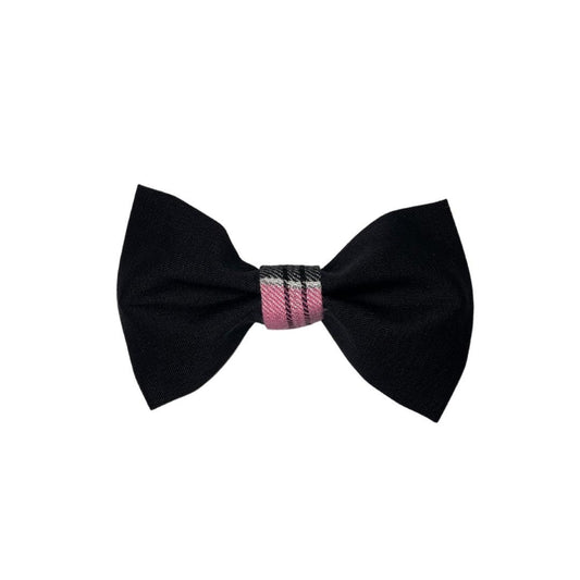 Pink Plaid Clip On Cat Bow