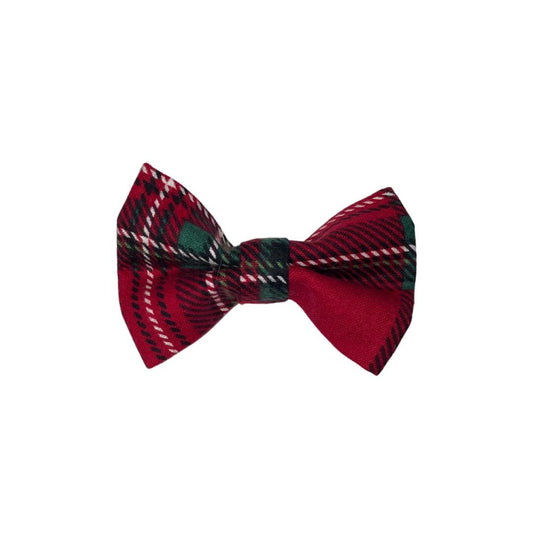 Plaid Flannel Clip On Cat Bow