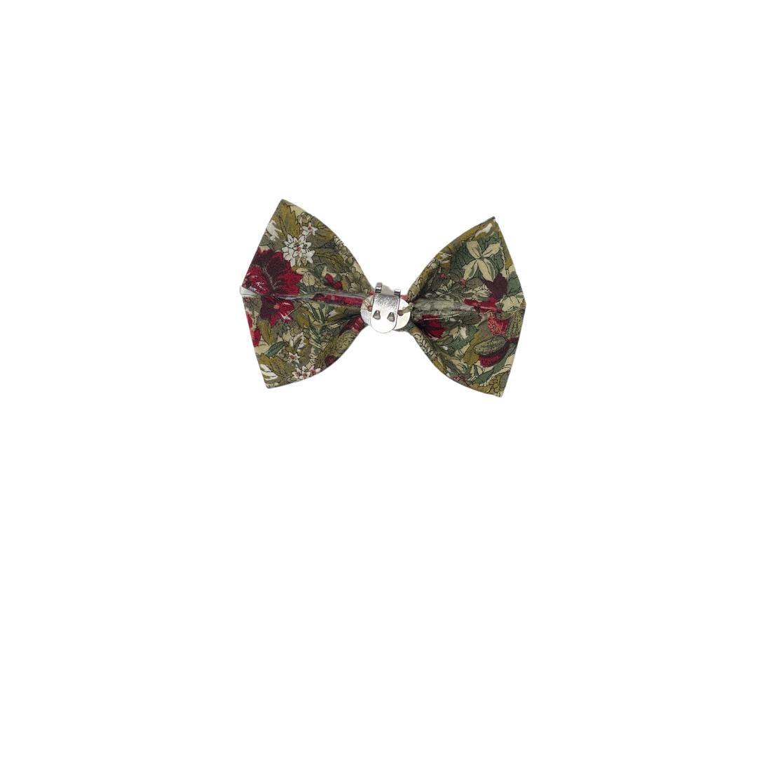Red Roses Clip On Cat Bow