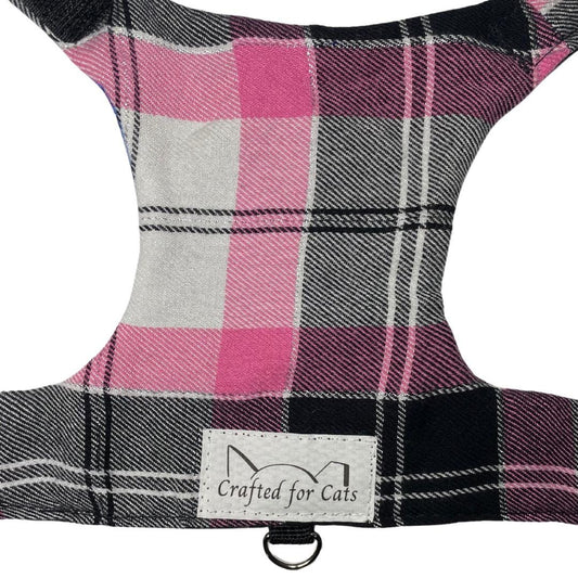 Pink Plaid Cat Harness