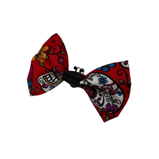 Día de los Muertos (Day of the Dead) Clip On Cat Bow