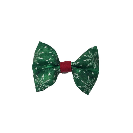 Snowflakes Clip On Cat Bow