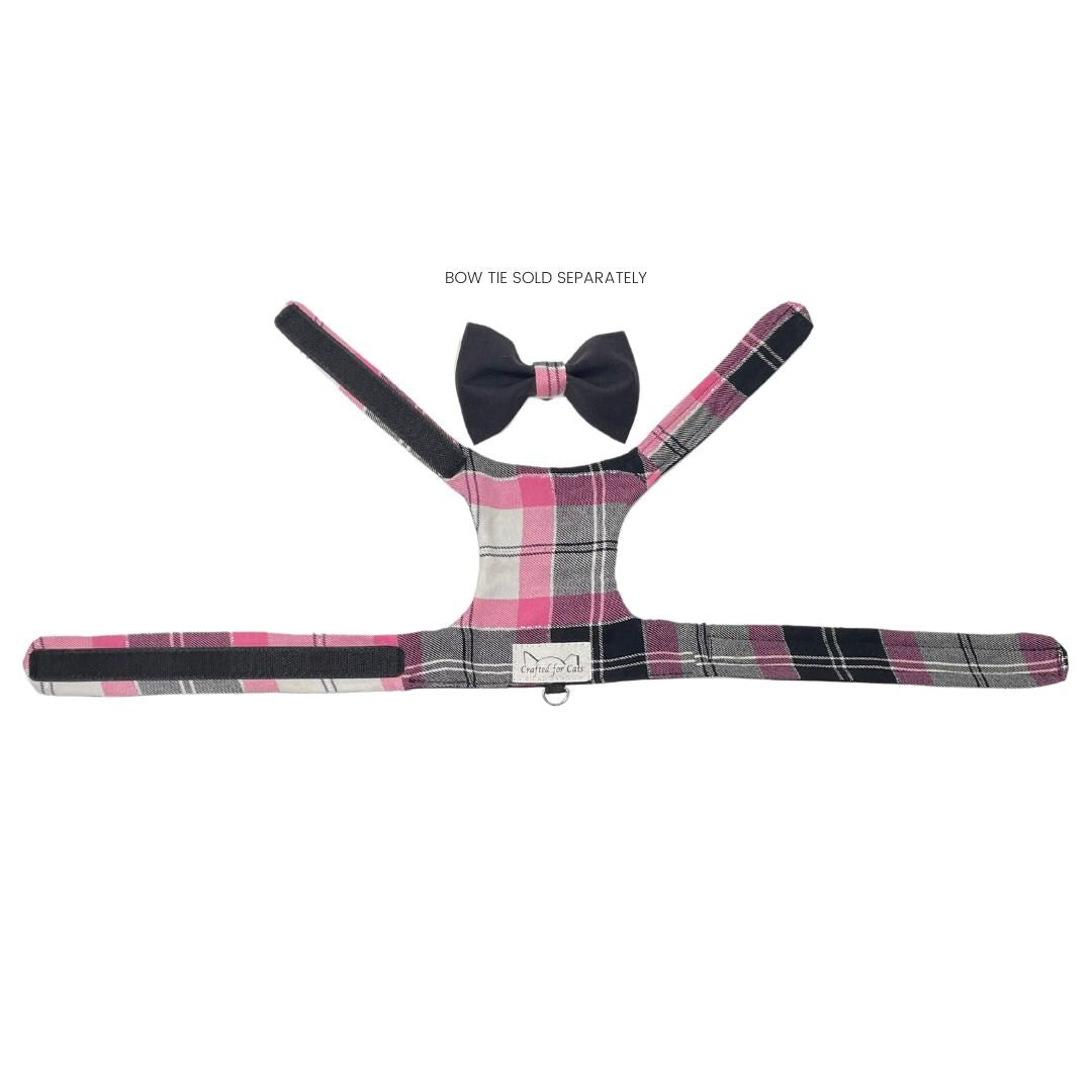 Pink Plaid Cat Harness