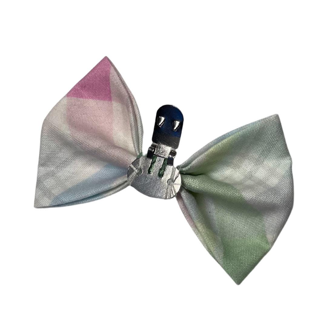 Easter Plaid Clip On Cat Bow