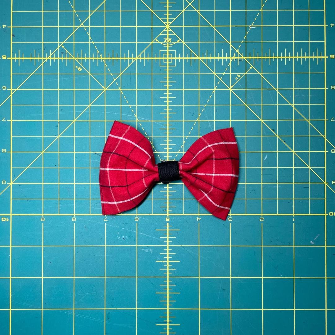 Plaid Clip on Bow