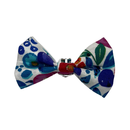 Spring Floral Clip On Cat Bow