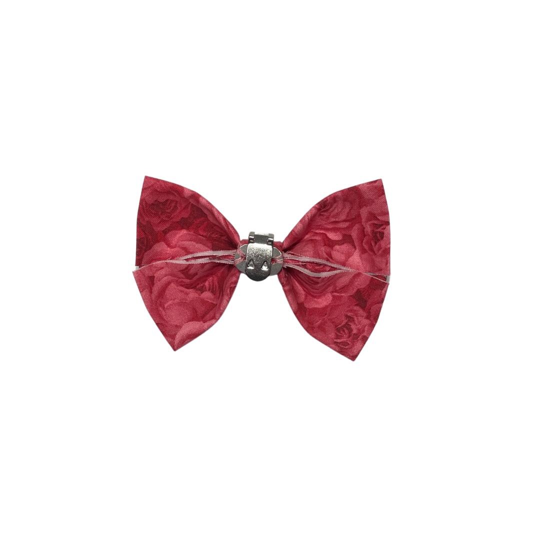 Pink Roses Clip On Cat Bow