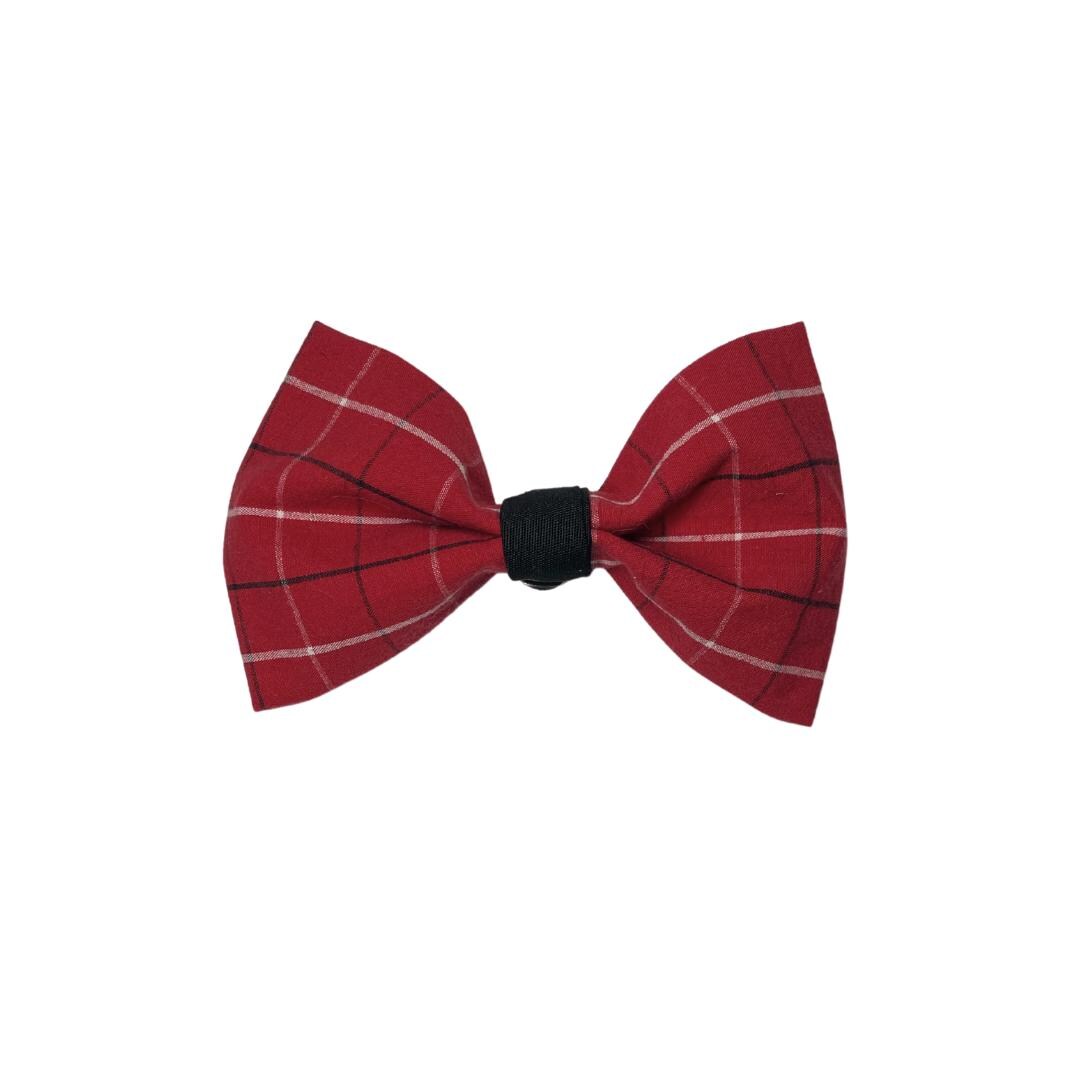 Plaid Clip on Bow