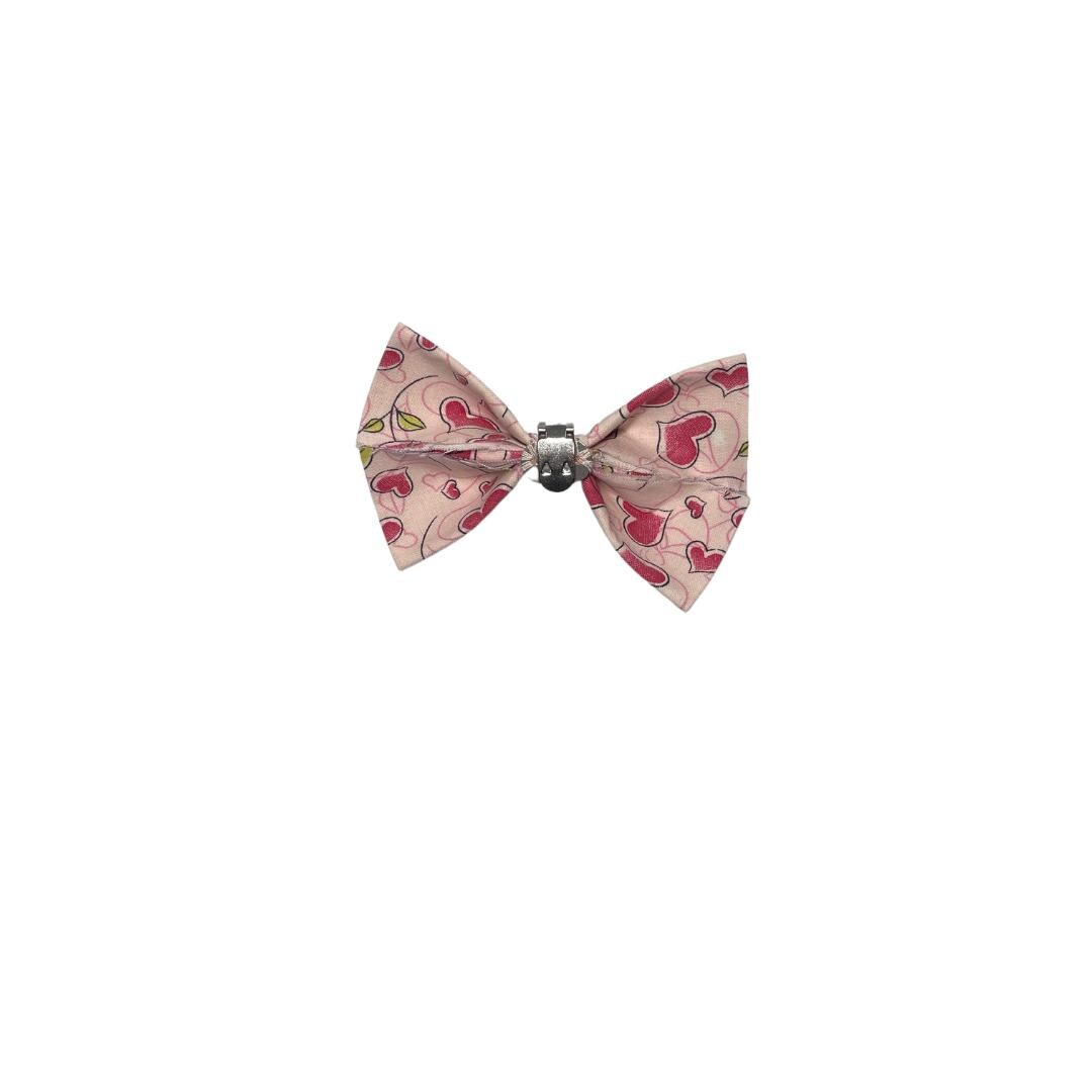 Pink Rosebud Clip On Cat Bow