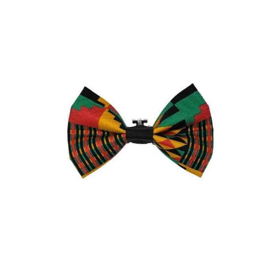 Kente Print Clip On Cat Bow