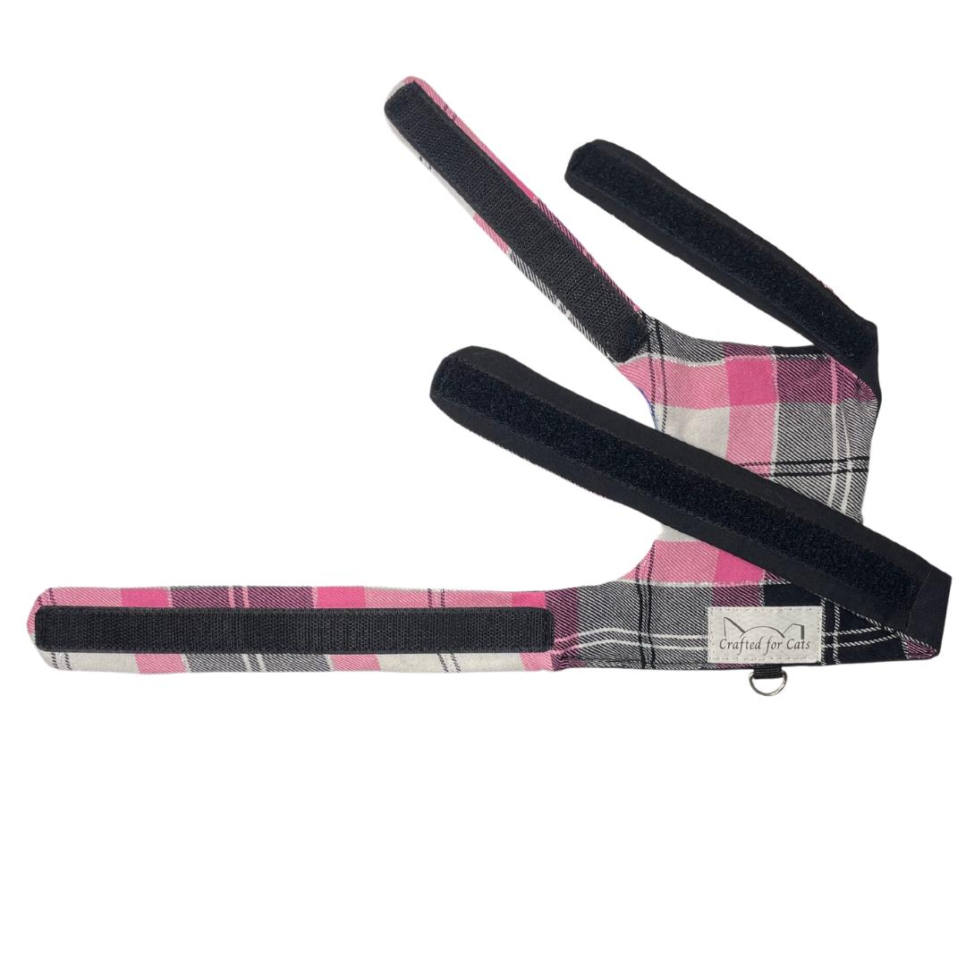 Pink Plaid Cat Harness