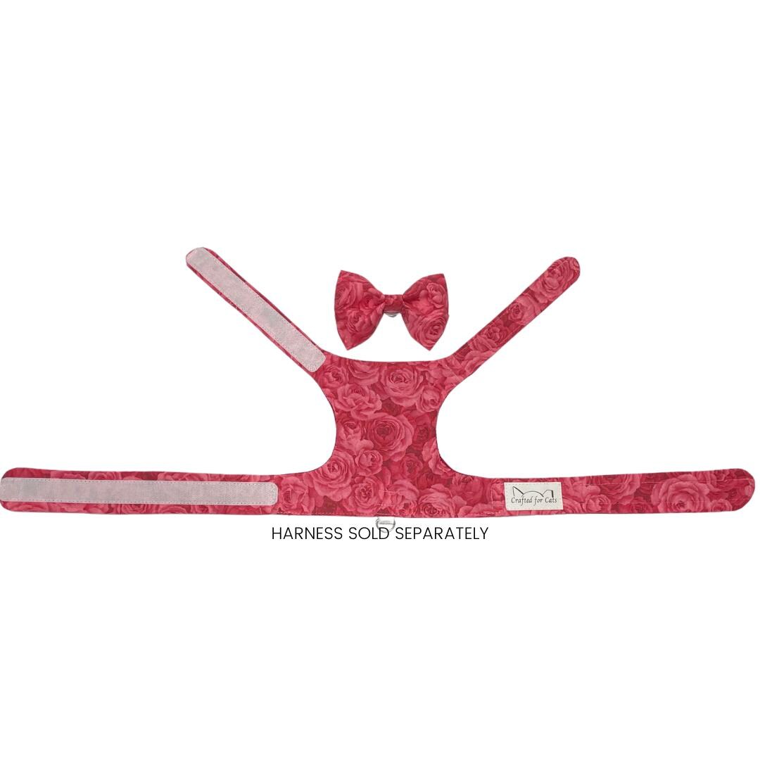Pink Roses Clip On Cat Bow