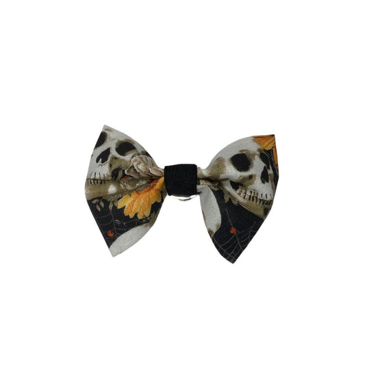 Fall Skulls Clip On Cat Bow