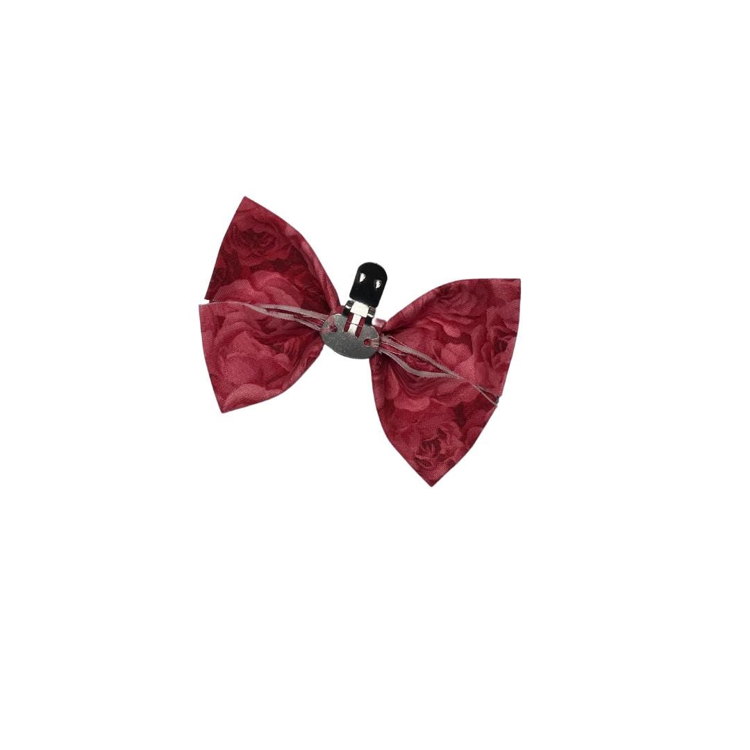 Pink Roses Clip On Cat Bow